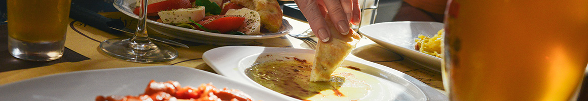 Eating Mediterranean Turkish at MezzeMe restaurant in Austin, TX.